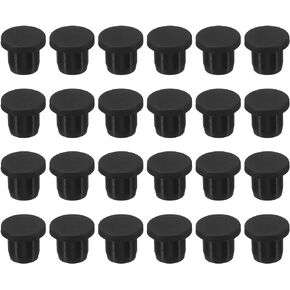 MECCANIXITY Silicone Rubber Hole Plug 10mm Diameter Soft Flexible Stopper for 9-10mm Hole Black 24 Pieces
