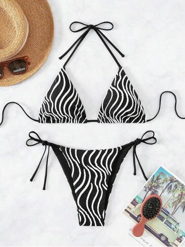Aizscvu Women Two Piece Swimsuit Sexy Swimwear Halter String Triangle Bikini Sets in Saudi Arabia