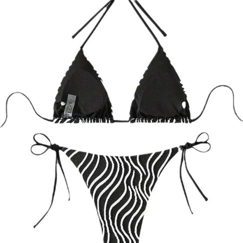 Aizscvu المرأة قطعتين ملابس السباحة مثير الرسن سلسلة مثلث بيكيني مجموعات in Kuwait