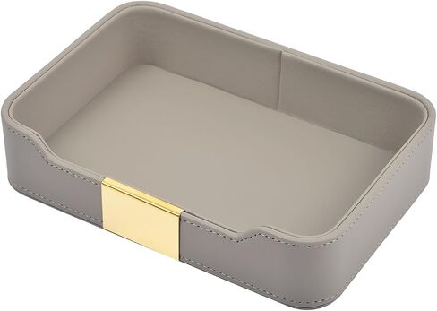 Leather Valet Tray Desktop Jewelry Storage,Luxury Perfume Tray Nightstand Organizer Entryway Decorative Tray,for Jewelry Watch Cosmetics Keys Phone Wallet Home & Office Accessories,Black in Saudi Arabia