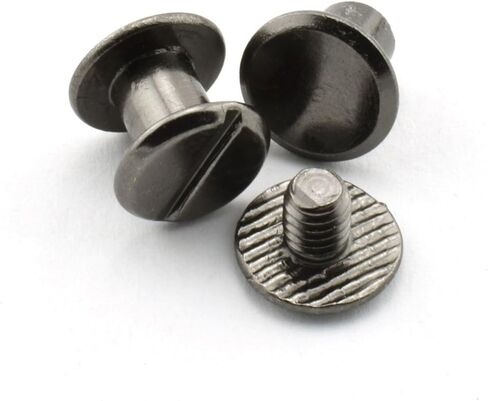 60 Sets Black Chicago Screws 3/8 Inches Screw Posts Metal Accessories Nail Rivet Chicago Button for DIY Leather Decoration Document Book Album Bookbinding Round Flat Head Stud Screw M5x10 in Saudi Arabia