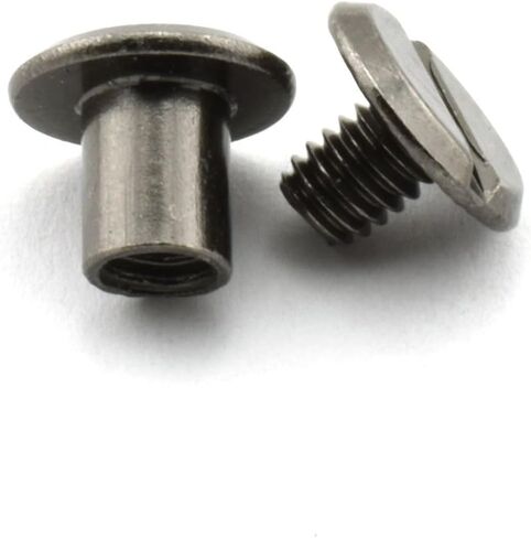 60 Sets Black Chicago Screws 3/8 Inches Screw Posts Metal Accessories Nail Rivet Chicago Button for DIY Leather Decoration Document Book Album Bookbinding Round Flat Head Stud Screw M5x10 in Saudi Arabia