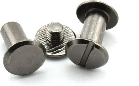 60 Sets Black Chicago Screws 3/8 Inches Screw Posts Metal Accessories Nail Rivet Chicago Button for DIY Leather Decoration Document Book Album Bookbinding Round Flat Head Stud Screw M5x10 in Saudi Arabia