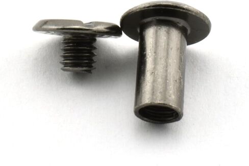 60 Sets Black Chicago Screws 3/8 Inches Screw Posts Metal Accessories Nail Rivet Chicago Button for DIY Leather Decoration Document Book Album Bookbinding Round Flat Head Stud Screw M5x10 in Saudi Arabia