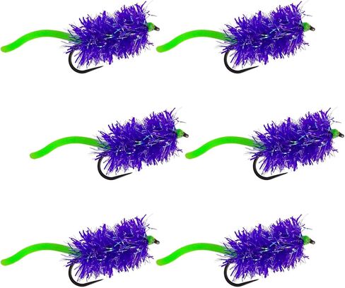 Mulberry Fly Fishing Flies - 6 Pc Set, Hook Size #10 for Carp, Panfish, Bluegill in Kuwait