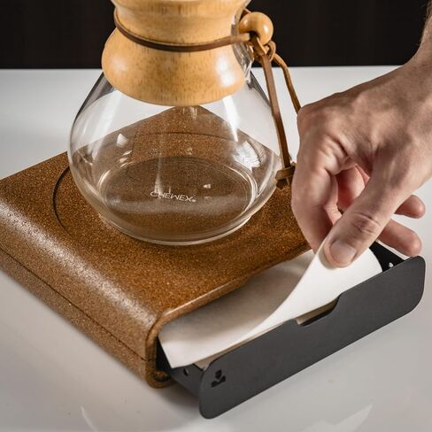 Caddy for Chemex Coffee Makers, Coffee Filter Storage Stand, Coffee Station Organizer, Bodum, Coffee Gator Carafes, for All Pour Over Coffee Makers - Pour Over Companion by PBD in Saudi Arabia
