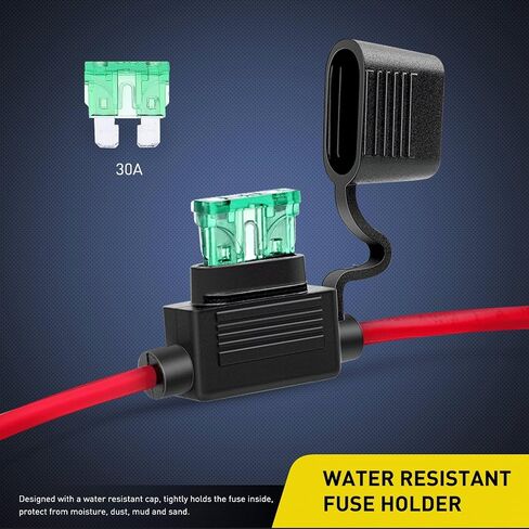 Nilight Inline Holder 14AWG Wiring Harness ATC/ATO 30AMP Blade Automotive Fuse Holder-10 Pack, 2 Years Warranty in Saudi Arabia