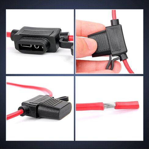 Nilight Inline Holder 14AWG Wiring Harness ATC/ATO 30AMP Blade Automotive Fuse Holder-10 Pack, 2 Years Warranty in Saudi Arabia