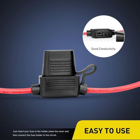 Nilight Inline Holder 14AWG Wiring Harness ATC/ATO 30AMP Blade Automotive Fuse Holder-10 Pack, 2 Years Warranty in Saudi Arabia