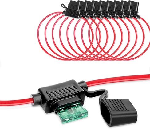 Nilight Inline Holder 14AWG Wiring Harness ATC/ATO 30AMP Blade Automotive Fuse Holder-10 Pack, 2 Years Warranty in Saudi Arabia