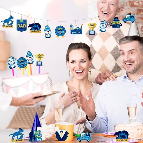 Hoteam 48 Pieces Father's Day Wood Hanging Ornaments Watercolor Happy Father's Day Hanging Decorations Father Birthday Wood Hanging Ornaments with Ropes for Father's Day Party Decor Supplies in Saudi Arabia