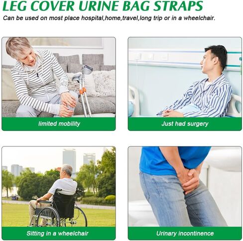 قطعتان من حامل حقيبة الساق للقسطرة، وحقيبة الساق فولي، وحامل حقيبة الساق وأكمام القسطرة من القماش، وأكياس الصرف وحزام حامل العجل، وغطاء قسطرة مرن للساقين (S) in Kuwait