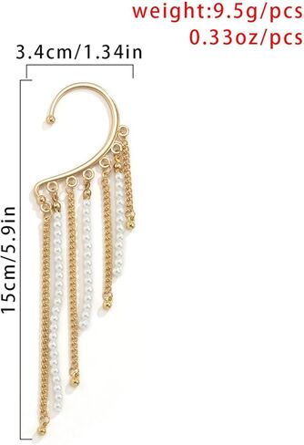 أقراط شرابة للنساء أقراط الأذن الكفة أقراط كريستال متدلية أقراط فاسق أقراط فاسق أقراط لؤلؤ تتدلى مجوهرات هدية للنساء in Kuwait