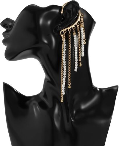 أقراط شرابة للنساء أقراط الأذن الكفة أقراط كريستال متدلية أقراط فاسق أقراط فاسق أقراط لؤلؤ تتدلى مجوهرات هدية للنساء in Kuwait