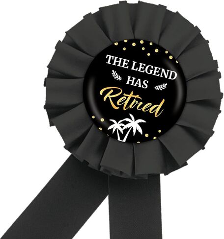 دبوس شارة صفيح متقاعد من The Legend Has Retired، دبوس زر تقاعد سعيد للرجال، دبوس شريط جائزة روزيت أسود متقاعد رسميًا، ديكور حفلات التقاعد in Kuwait