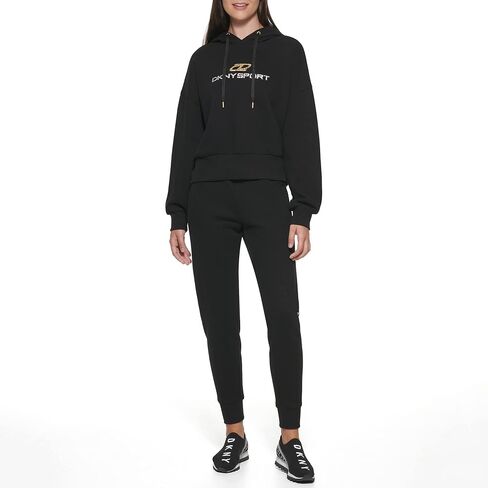 DKNY Women's Sport Fleece Long Sleeve Logo Hoodie in Saudi Arabia