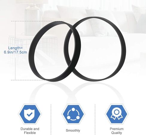 أحزمة مكنسة كهربائية LANMU لنمط Dirt Devil 4/5 Featherlite Powerlite Swivel Glide Power Max Pet المكانس الكهربائية المستقيمة، رقم الجزء البديل 3720310001 (عبوتان) in Kuwait