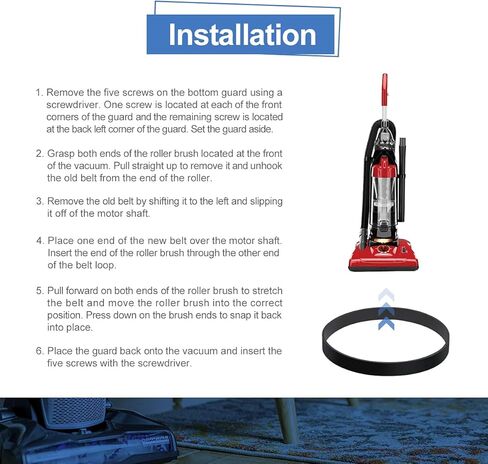 أحزمة مكنسة كهربائية LANMU لنمط Dirt Devil 4/5 Featherlite Powerlite Swivel Glide Power Max Pet المكانس الكهربائية المستقيمة، رقم الجزء البديل 3720310001 (عبوتان) in Kuwait