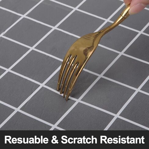 Rectangle Table Cloth, Waterproof Vinyl Tablecloths with Flannel Backing, Wipeable Plastic Plaid Table Cover for Dining, Picnic, Indoor and Outdoor (52" x 70", Black) in Saudi Arabia