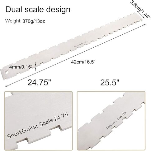 أدوات لوثير للجيتار ذات حافة مستقيمة من Toolly، مقياس عمل السلسلة وقياس نصف القطر، أدوات إعداد الجيتار in Kuwait