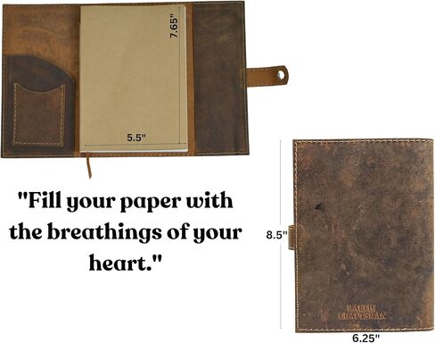 Leather Journal for Field Notes- Handmade Refillable Notebook Cover with Pen Holder for Moleskine Cahier and Pocket 4"X6" Vintage Style in Saudi Arabia