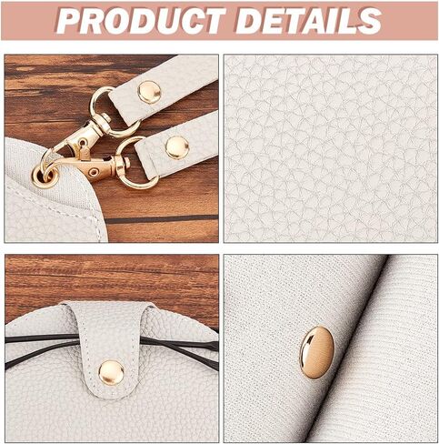 PH PandaHall Glasses Case Holder, Imitation Leather Glasses Holder Sunglasses Soft Case Eyeglasses Pouch Bag Eyewear Sleeve Eyeglass Case Organizer with Long/Short Straps for Women Men, Grey in Saudi Arabia