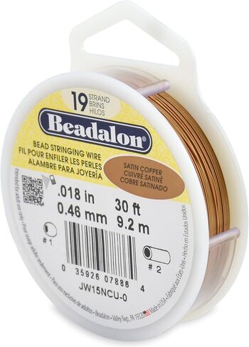 Beadalon 19-Strand Bead Stringing Wire, 0.018-Inch, Satin Copper, 30-Feet in Saudi Arabia