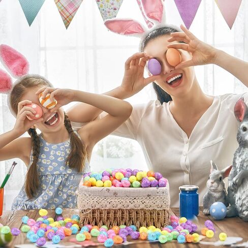 Fiada 450 قطعة من بيض عيد الفصح المزخرف من الإسفنج لبيض عيد الفصح للحرف اليدوية لتزيين حديقة المنزل، 0.6 × 0.7 بوصة (نمط ذهبي) in Kuwait