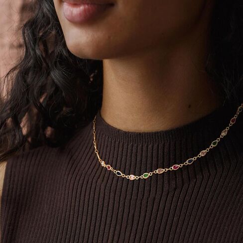 BENEIGE Dainty Gold Necklaces for Women 14K Gold Plated Snake Necklace Pendant with Cubic Zirconia Gold Beaded Chain Necklace Minimalist Simple Jewelry Gift in Saudi Arabia