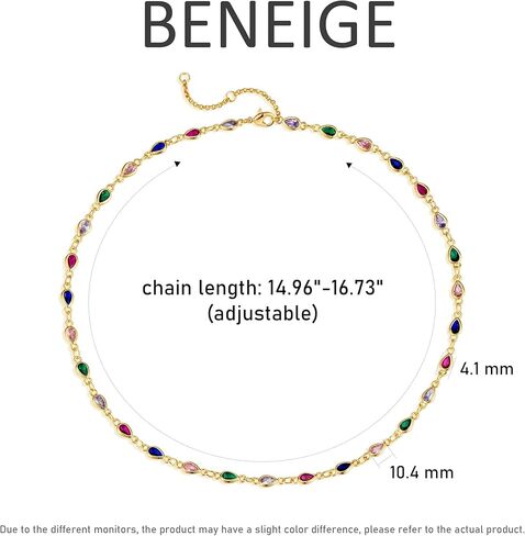 BENEIGE Dainty Gold Necklaces for Women 14K Gold Plated Snake Necklace Pendant with Cubic Zirconia Gold Beaded Chain Necklace Minimalist Simple Jewelry Gift in Saudi Arabia