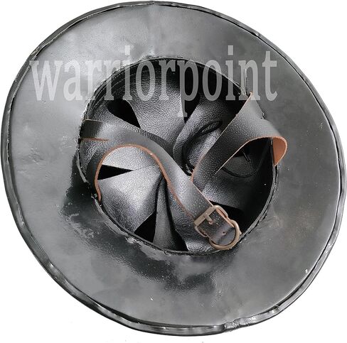 قبعة غلاية معدنية من العصور الوسطى، خوذة بلمسة نهائية سوداء مع بطانة جلدية in Kuwait