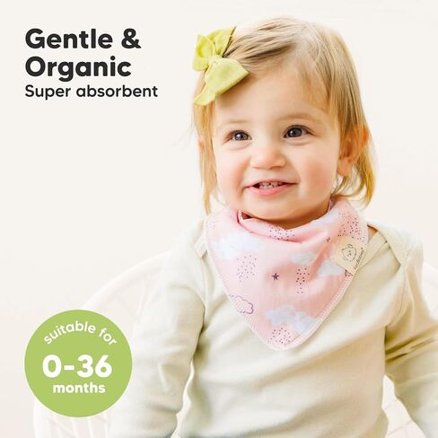 KeaBabies Organic Burp Cloth & Organic Bandana Bibs Soft Cotton Burp Cloth & Bib Set For Baby Boys & Girls - Perfect Baby Shower Present For New Mom in Saudi Arabia