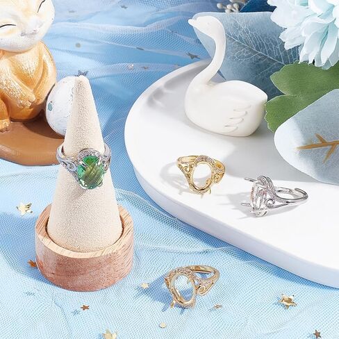 Beebeecraft 1 Box 4Pcs 4 Claw Prong Ring Setting Brass Adjustable Blanks Finger Ring Bases Components with Cubic Zirconia for DIY Ring Jewelry Making in Saudi Arabia