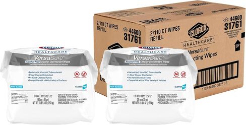 Clorox Healthcare VersaSure Cleaner Disinfectant Wipes, 110 Count Refill, Pack of 2 in Kuwait