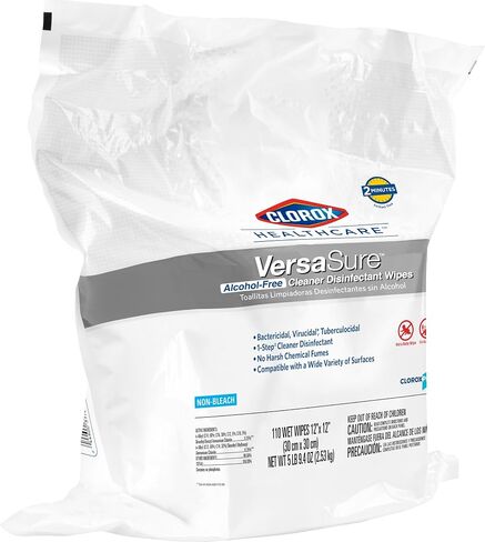 Clorox Healthcare VersaSure Cleaner Disinfectant Wipes, 110 Count Refill, Pack of 2 in Kuwait