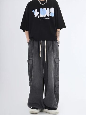 Grunge Emo Pants Y2K Baggy Jeans Fairycore Clothing Acubi Fashion Denim Cargo Sweatpant for Women Alt Goth Clothes in Saudi Arabia