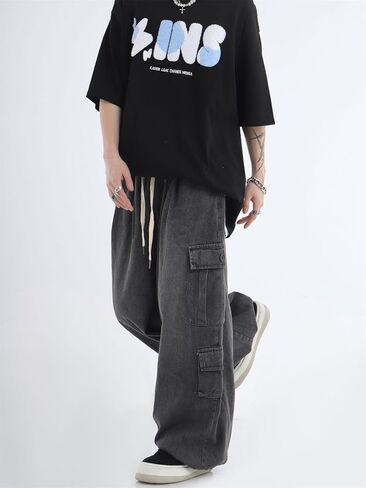 Grunge Emo Pants Y2K Baggy Jeans Fairycore Clothing Acubi Fashion Denim Cargo Sweatpant for Women Alt Goth Clothes in Saudi Arabia