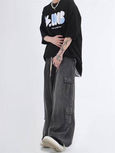 Grunge Emo Pants Y2K Baggy Jeans Fairycore Clothing Acubi Fashion Denim Cargo Sweatpant for Women Alt Goth Clothes in Saudi Arabia