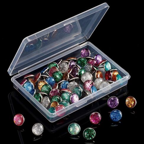 SATINIOR Creative Fashion Steel Push Pin for Photos Wall, Maps, Bulletin Board or Cork Boards, 80 Pieces in Saudi Arabia