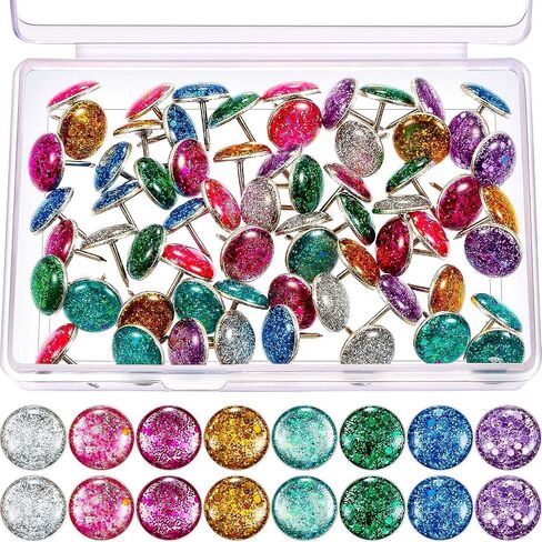 SATINIOR Creative Fashion Steel Push Pin for Photos Wall, Maps, Bulletin Board or Cork Boards, 80 Pieces in Saudi Arabia