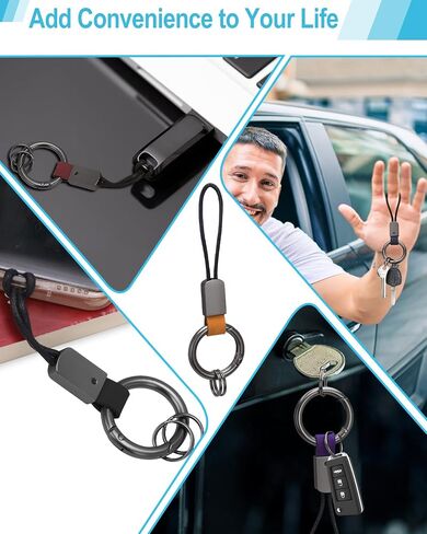 Whtawtaw Microfiber Keychain with Wrist Lanyard and Key Rings, Universal Zinc Buckle Car Key Holder in Saudi Arabia