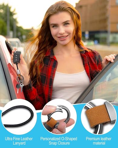 Whtawtaw Microfiber Keychain with Wrist Lanyard and Key Rings, Universal Zinc Buckle Car Key Holder in Saudi Arabia