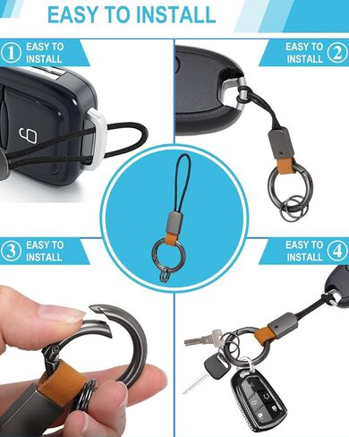 Whtawtaw Microfiber Keychain with Wrist Lanyard and Key Rings, Universal Zinc Buckle Car Key Holder in Saudi Arabia