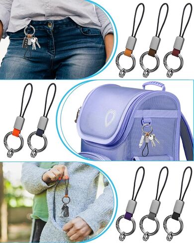 Whtawtaw Microfiber Keychain with Wrist Lanyard and Key Rings, Universal Zinc Buckle Car Key Holder in Saudi Arabia