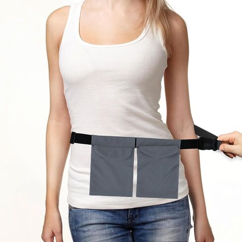 2 Pcs Mastectomy Drainage Pouch Adjustable Mastectomy Drain Holder Movable Drainage Pockets Stretchy for Mastectomy Breast Reduction Augmentation Recovery Support Patient Care Kit (Gray) in Saudi Arabia