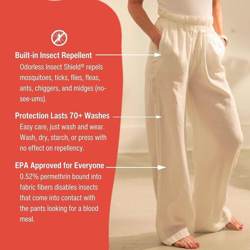 Bug Repellent Breezy Wide Leg Hemp Pants with Insect Shield Repellent Technology in Saudi Arabia