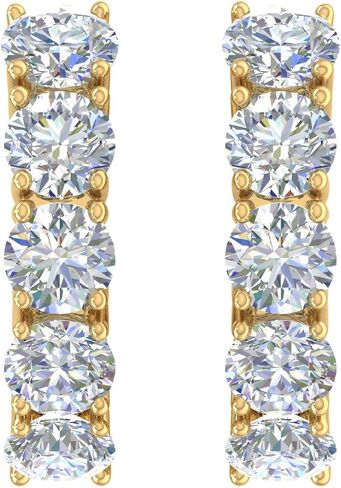 1/2 to 1 Carat 14K Gold Round White Diamond Ladies Huggies Hoop Earrings (SI1-SI2 Clarity) or in 950 Platinum in Saudi Arabia