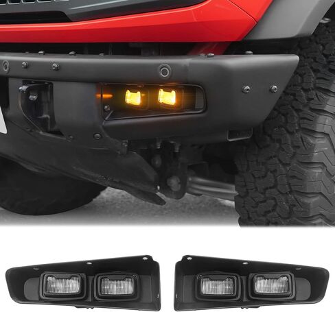 مصابيح الضباب على طراز Mabett Raptor تناسب Ford Bronco 2021-2024 وحدات أداء ممتص الصدمات شديدة التحمل، أضواء مصابيح الضباب المصد السفلي لملحقات برونكو 2/4 باب (بدون سرج الأسلاك عن بعد) in Kuwait