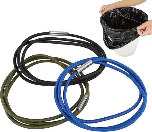 Trash Can Rubber Bands Set, 3 PCS Trash Can Bands Trash Rubber Bands Fits 13 to 30 Gallon Garbage Cans, Durable Rubber Bands Elastic Bands for Home Office School (Black) in Saudi Arabia
