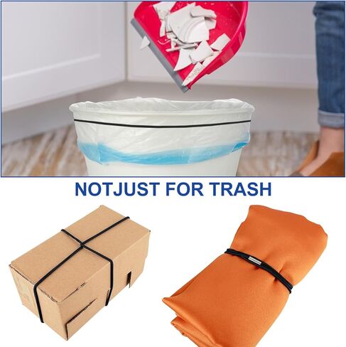 Trash Can Rubber Bands Set, 3 PCS Trash Can Bands Trash Rubber Bands Fits 13 to 30 Gallon Garbage Cans, Durable Rubber Bands Elastic Bands for Home Office School (Black) in Saudi Arabia